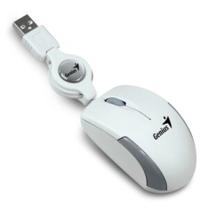 MOUSE GENIUS MICRO TRAV RETRAC WHITE