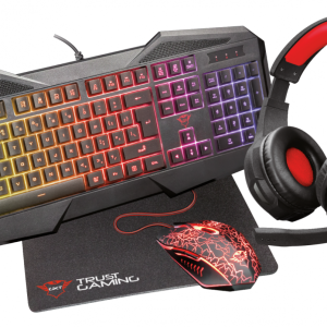 TRUST GAMING COMBO TECLADO  4EN1 GXT1180RW