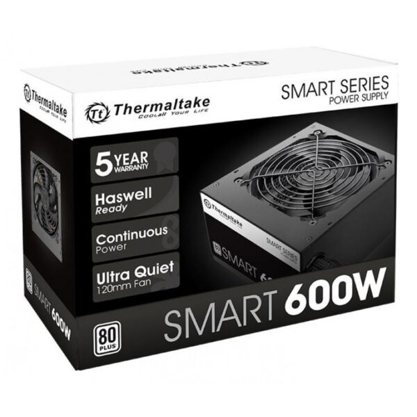 FUENTE GAMER THERMALTAKE SMART 600W AG80 PLUS WHITE